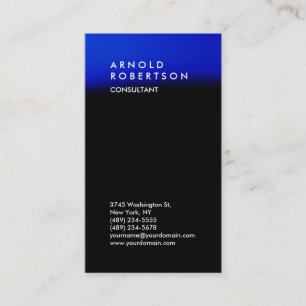 Carte de visite de consultant Vertical Black Blue