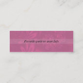 Carte de visite de contact de fleurs de passion (Dos)