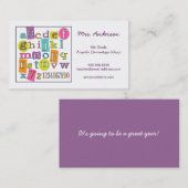 Carte de visite de contact de professeur (Devant / Derrière)