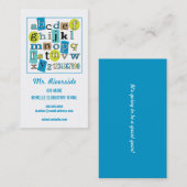 Carte de visite de contact de professeur (Devant / Derrière)