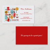 Carte de visite de contact de professeur (Devant / Derrière)