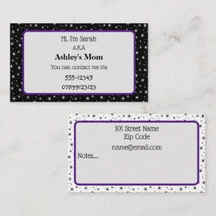 Carte de visite de contact parent