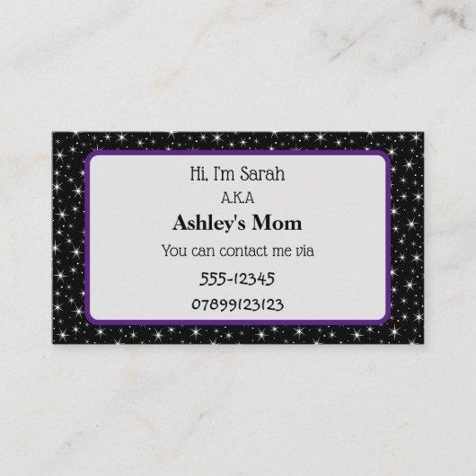 Carte de visite de contact parent (Devant)