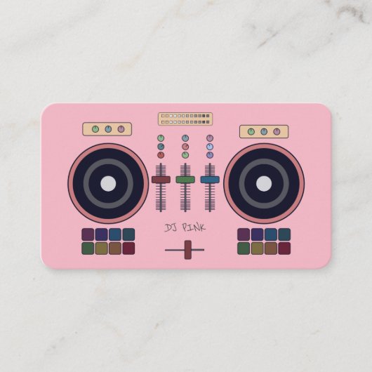 Carte de visite de contrôleur MIDI DJ Pink (Devant)