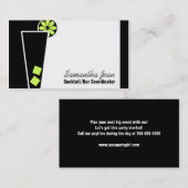 Carte de visite de coordonnateur de cocktail de (Devant / Derrière)