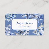 Carte de visite de coquillages bleu océan (Devant)