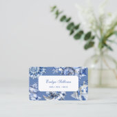Carte de visite de coquillages bleu océan (Debout devant)