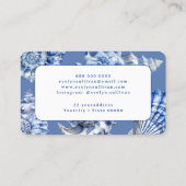 Carte de visite de coquillages bleu océan (Dos)