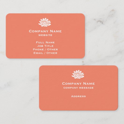 Carte de visite de corail personnalisable (Devant / Derrière)