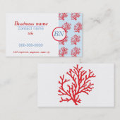 Carte de visite de corail rouge (Devant / Derrière)