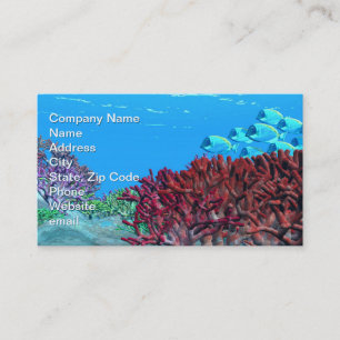 Carte de visite de corail rouge