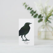 Carte de visite de corbeau noir (Debout devant)