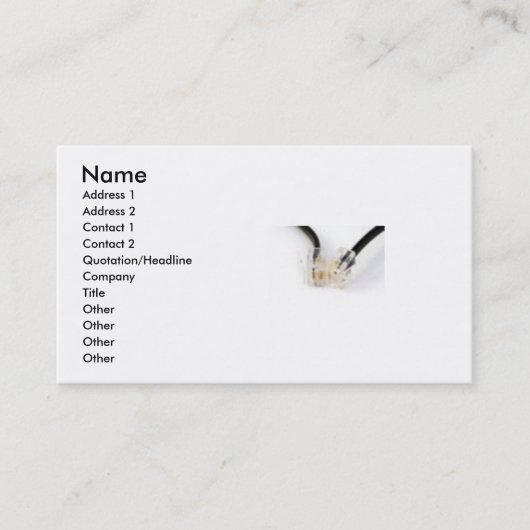 Carte de visite de cordon téléphonique (Devant)