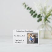 Carte de visite de corgi de marcheur de chien (Debout devant)