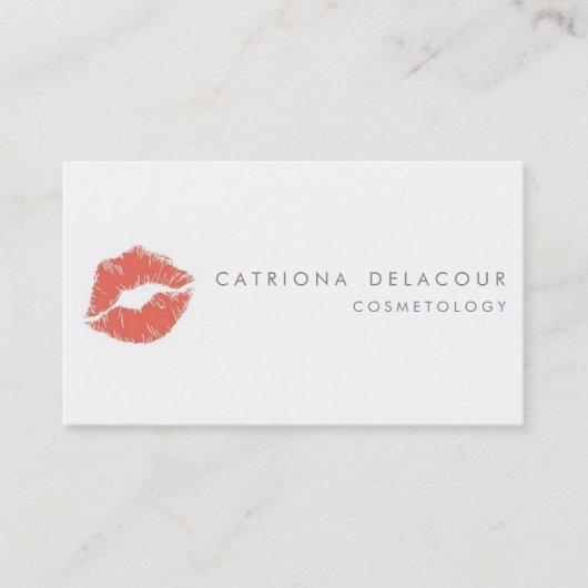 Carte de visite de cosmétologie Orange Lipstick Ma (Devant)