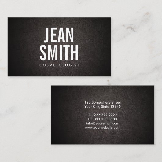 Carte de visite de cosmétologiste de texte simple  (Devant / Derrière)