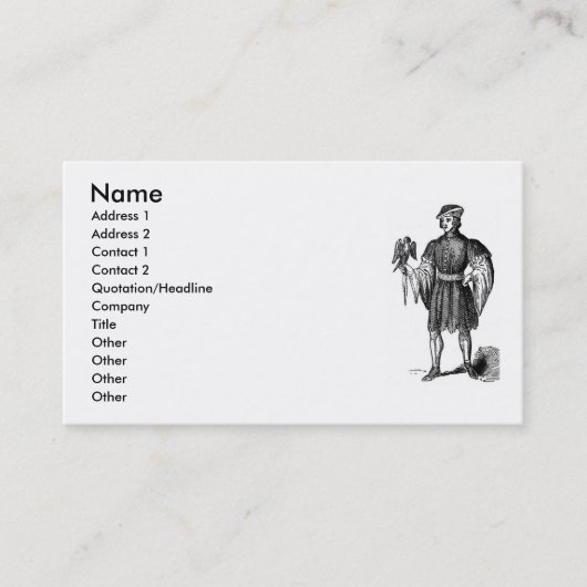 Carte de visite de costumes élisabéthain (Devant)