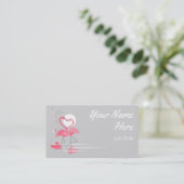 Carte de visite de côté d'amour de Flamant rose (Debout devant)