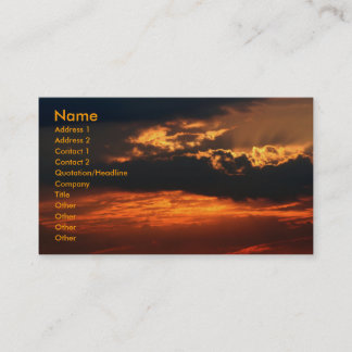 Carte de visite de coucher de soleil
