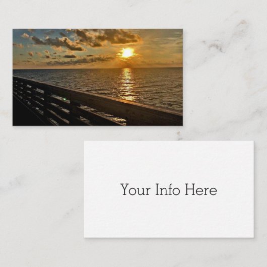 Carte de visite de coucher de soleil océan (Devant / Derrière)