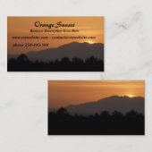 Carte de visite de coucher de soleil orange (Devant / Derrière)
