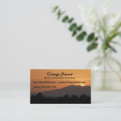 Carte de visite de coucher de soleil orange (Debout devant)