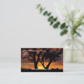 Carte de visite de coucher de soleil orange (Debout devant)