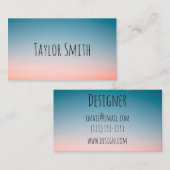 carte de visite de coucher de soleil rose (Devant / Derrière)