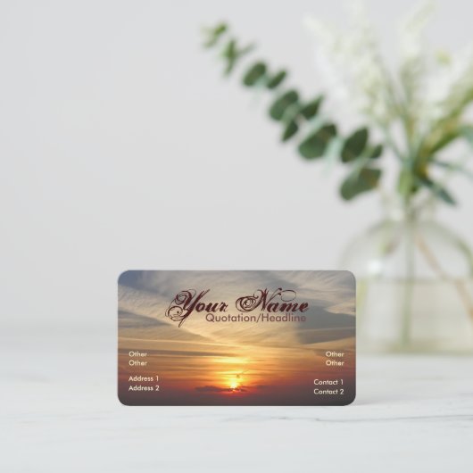 Carte de visite de coucher de soleil Skyscape (Debout devant)