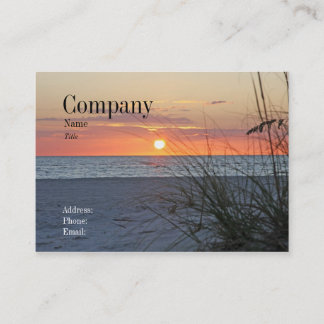 Carte de visite de coucher du soleil d'île de