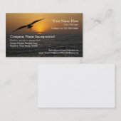 Carte de visite de coucher du soleil d'oiseau de (Devant / Derrière)