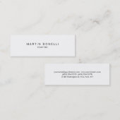 Carte de visite de couleur blanche mince professio (Devant / Derrière)