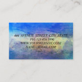Carte de visite de couleur bleu Cool de luxe (Dos)