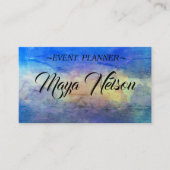 Carte de visite de couleur bleu Cool de luxe (Devant)