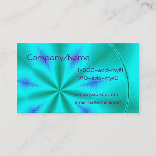 Carte de visite de couleur de fruit de turquoise (Devant)