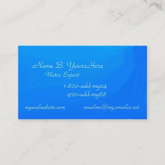 Carte de visite de couleur d'eau bleue (Devant)