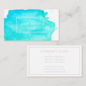 CARTE DE VISITE DE COULEUR D'EAU EN TURQUOISE (Devant / Derrière)