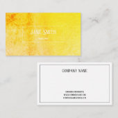 CARTE DE VISITE DE COULEUR D'EAU JAUNE CLAIR (Devant / Derrière)