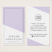 Carte de visite de couleur géométrique moderne vio (Devant & derrière)