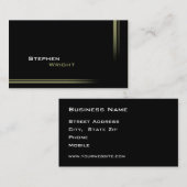 Carte de visite de couleur noir moderne dégradé (Devant / Derrière)