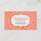 Carte de visite de couleur rouge floral embouti (Dos)