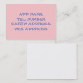 Carte de visite de couleur uni rose pâle (Devant / Derrière)