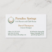 Carte de visite de couronne de balle de golf (Dos)