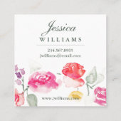 Carte de visite de couronne Rose couleur aquarelle (Dos)