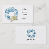 Carte de visite de courroie de fleurs bleu monochr (Devant / Derrière)