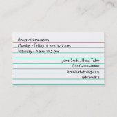 Carte de visite de cours particuliers (Dos)