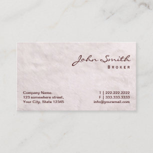 Carte de visite de courtage immobilier de fourrure