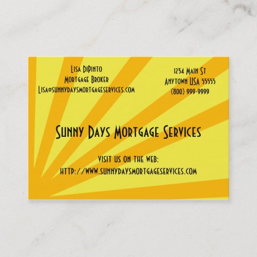 Carte de visite de courtier en prêts hypothécaires (Devant)