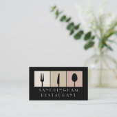 Carte de visite de couteau de cuillère de (Debout devant)