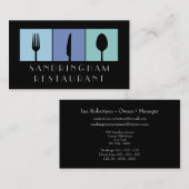 Carte de visite de couteau de fourche de nourritur (Devant / Derrière)